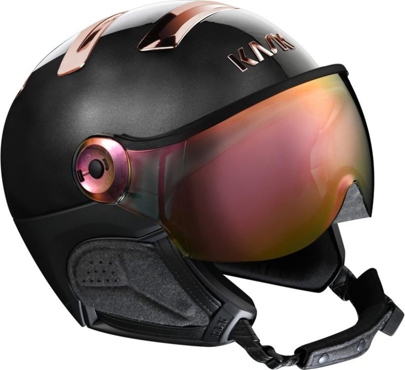 Lyžařská helma se štítem Kask Piuma R Chrome black/pink/gold