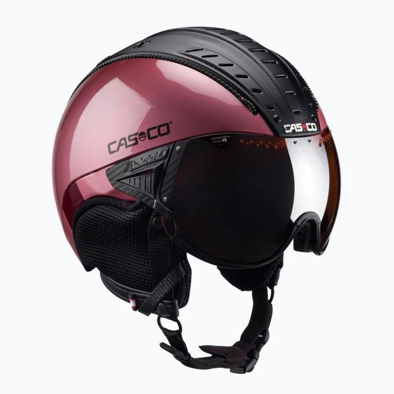 Lyžařská helma Casco SP2 3736 SP2 Carbonic Visor black-rose lesk