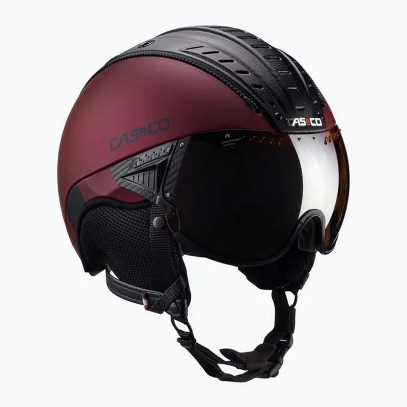 Lyžařská helma Casco SP2 3736 SP2 Carbonic Visor red mat