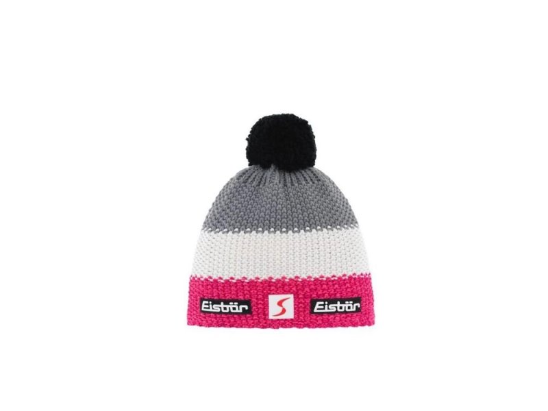 Čepice Eisbar Star Pompon pink/white/grey