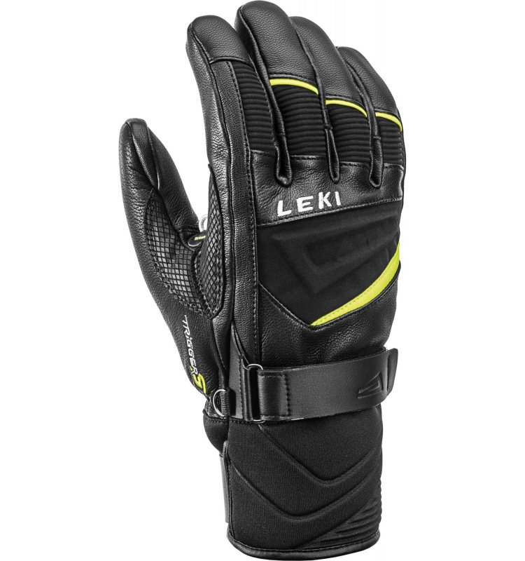 Lyžařské rukavice Leki Griffin S black/yellow