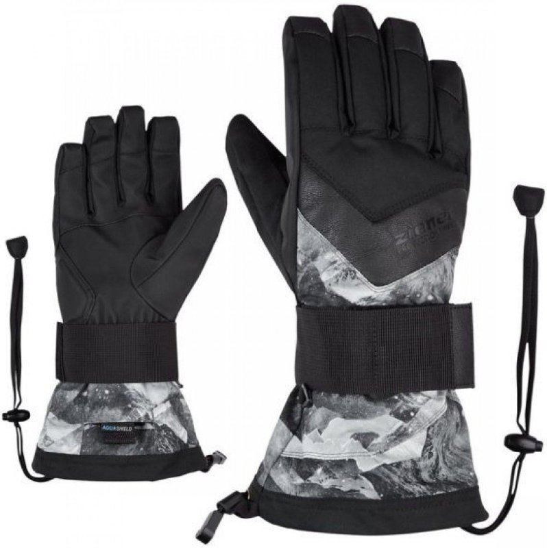 Snowboardové rukavice Ziener Milan As grey mountain print
