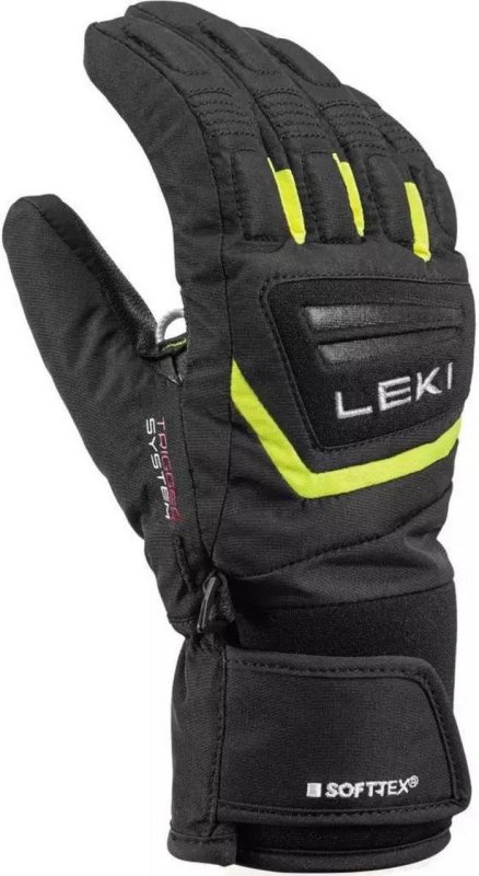 Lyžařské rukavice Leki Griffin Junior 3D black/yellow
