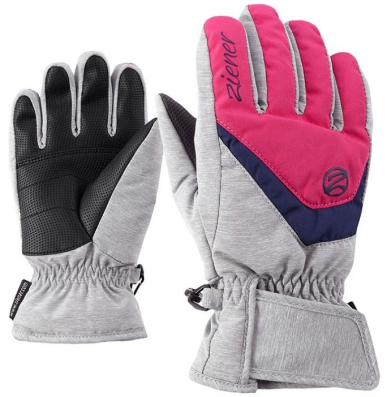 Lyžařské rukavice Ziener Lorik lightmel/pink