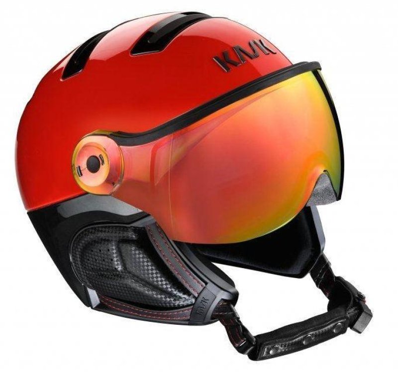 Lyžařská helma se štítem Kask Piuma R Montecarlo red