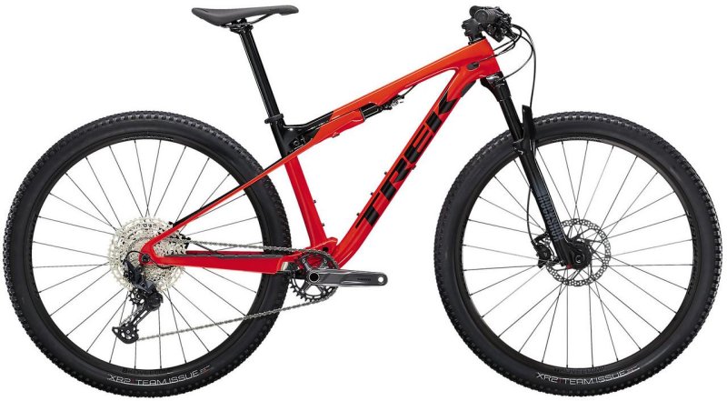 Celoodpružené horské kolo Trek Supercaliber 9.6 Radioactive Red /Trek Black