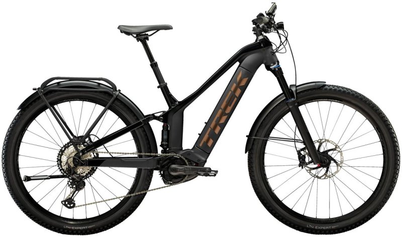 Celoodpružené horské elektrokolo Trek Powerfly FS9 Equipped Gen2 Matte Black /Gloss Trek Black