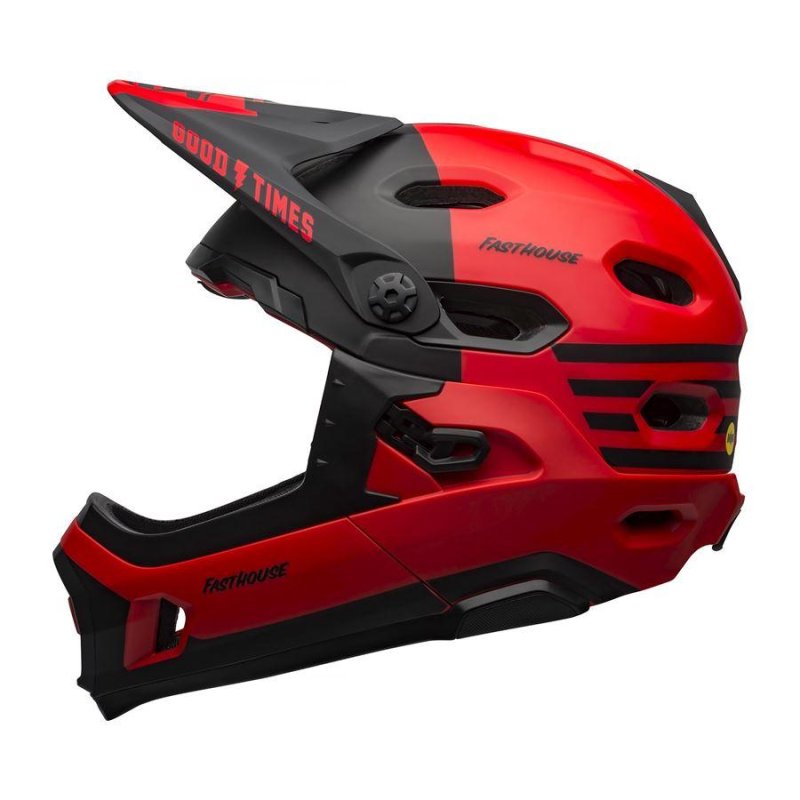 Cyklistická helma Bell Super DH Spherical Mat/Glos Red/Black Fasthouse